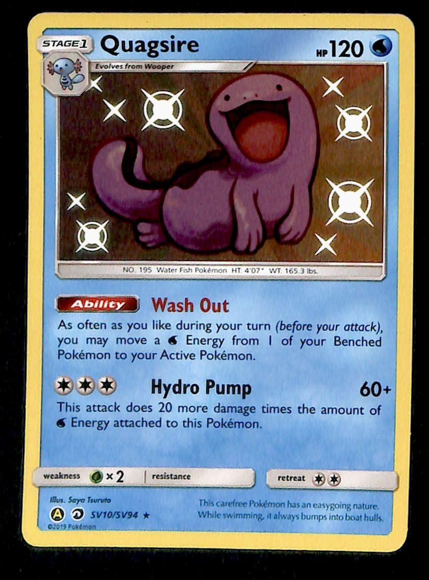 Quagsire Holo Shiny Vault Hidden Fates SV10/SV94, NM Pokemon Card