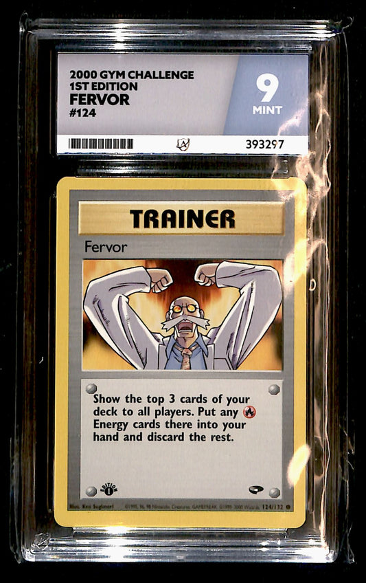 Fevor 1st Edition Gym Challenge 124/132, ACE 9 Pokemon Card
