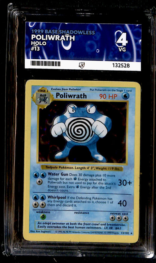 Poliwrath Holo Shadowless 13/102, ACE 4 Pokemon Card